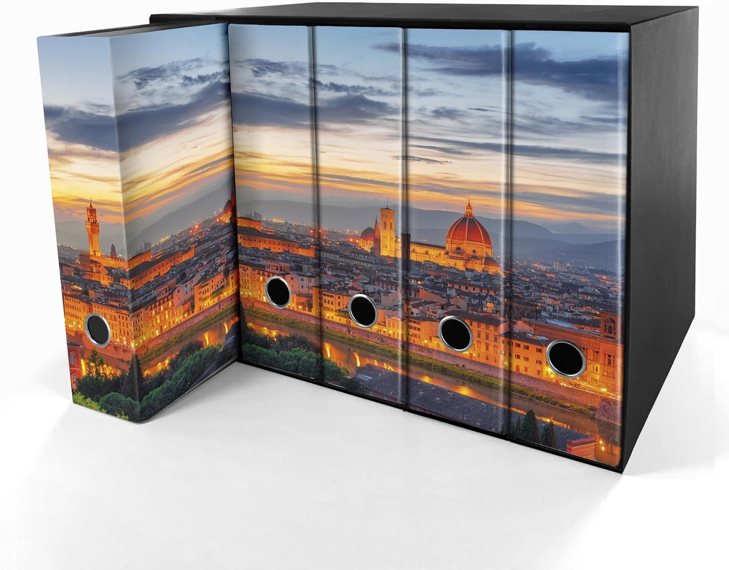 Set da 5 raccoglitori ad anelli FIRENZE - Faldoni SHAREPRINTING (H31 con 2 anelli)