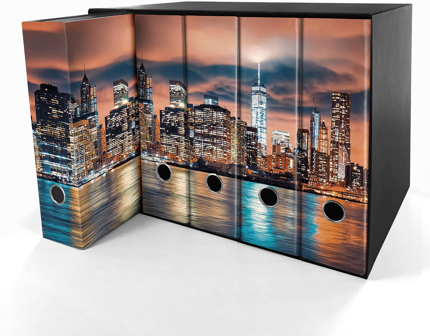 Set da 5 raccoglitori ad anelli - NEW YORK (H31 cm con 2 anelli)