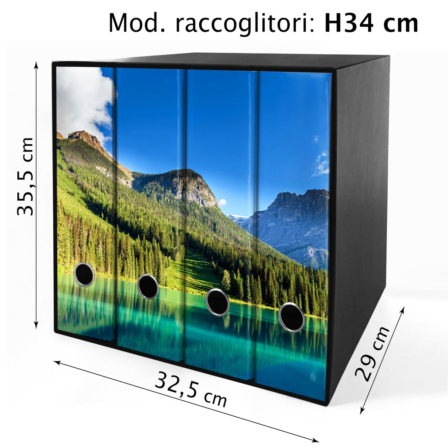 Set da 4 raccoglitori ad anelli - LAGO DI MONTAGNA