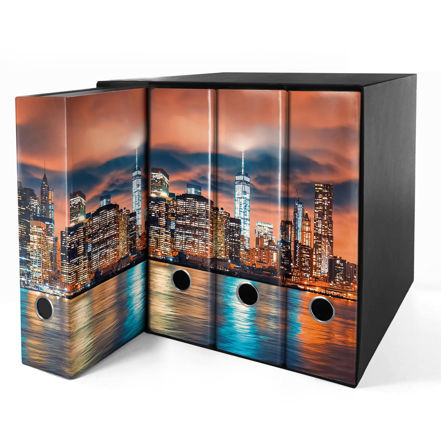 Set da 4 raccoglitori ad anelli - NEW YORK