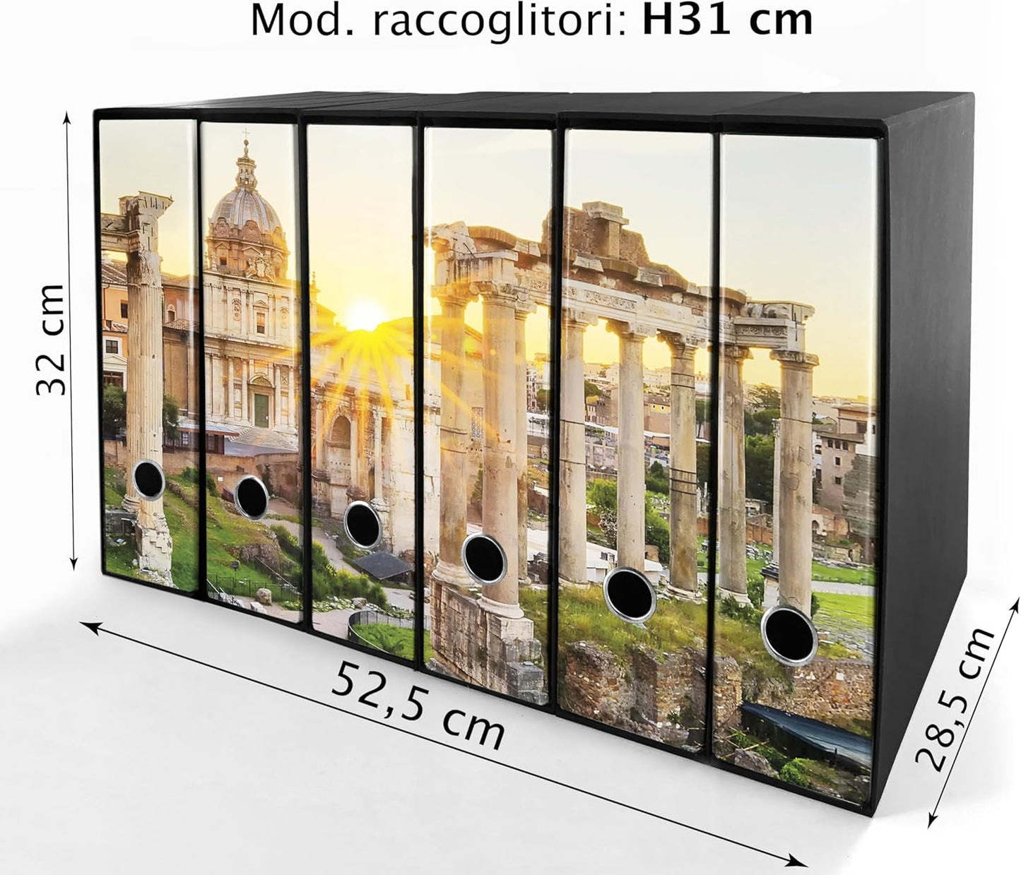 Set da 6 raccoglitori ad anelli ROMA ANTICA - Faldoni SHAREPRINTING (H31 con 2 anelli)