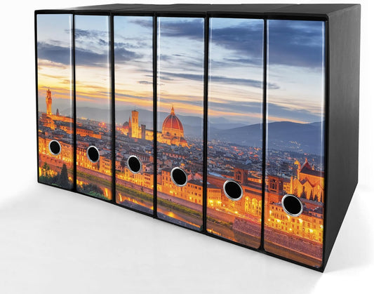 Set da 6 raccoglitori ad anelli FIRENZE - Faldoni SHAREPRINTING (H31 con 2 anelli)