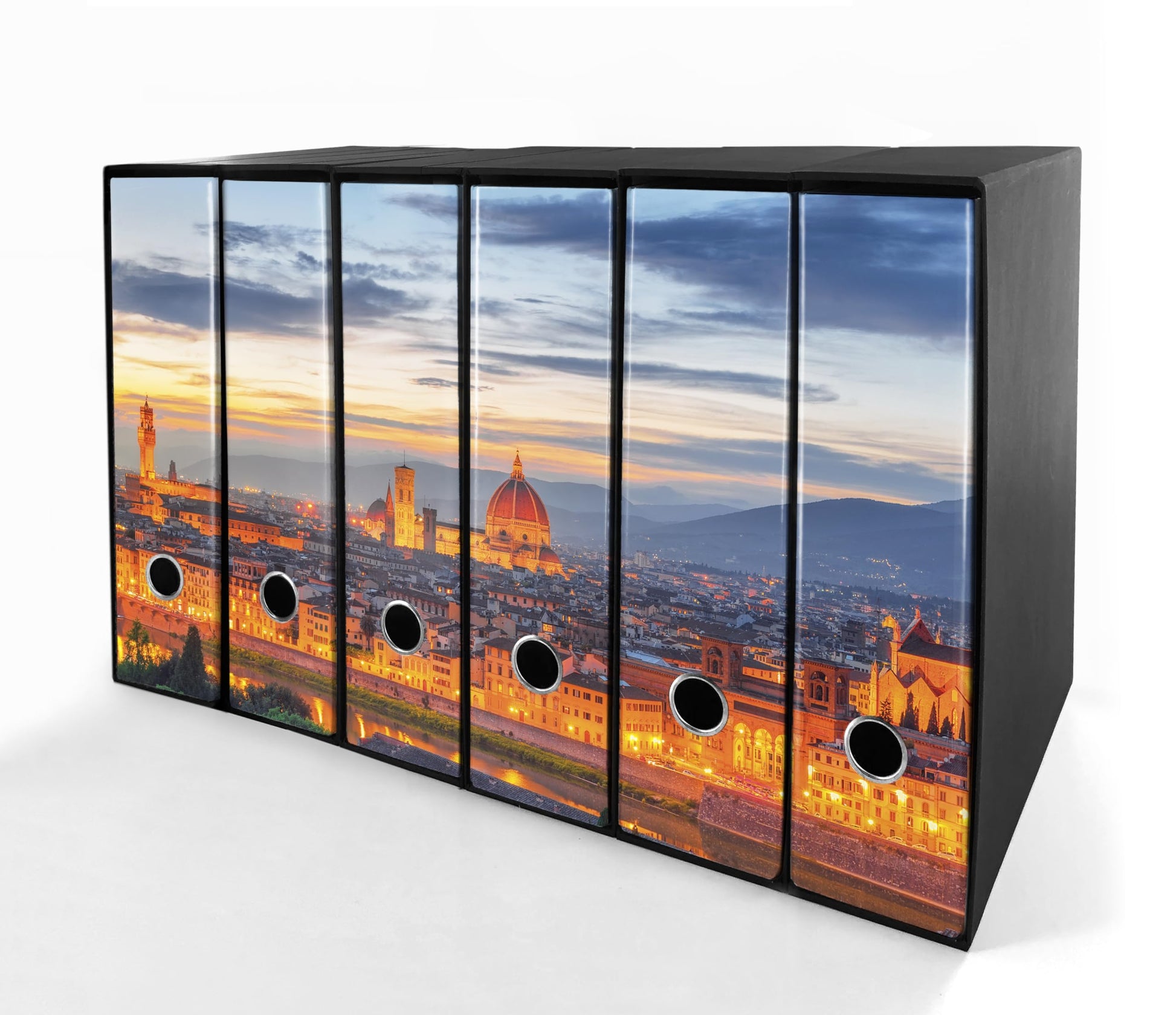 Set da 6 raccoglitori ad anelli FIRENZE - Faldoni SHAREPRINTING (H31 con 2 anelli)