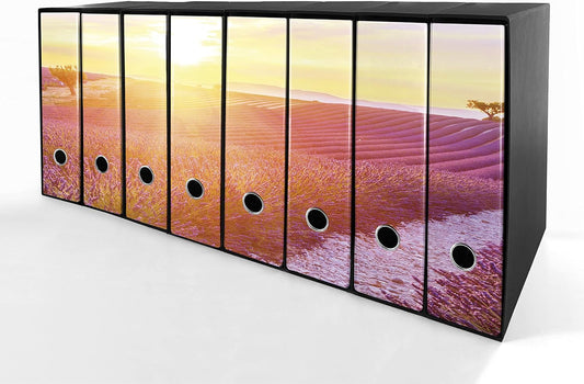 Set da 8 raccoglitori ad anelli LAVANDA AL TRAMONTO - Faldoni SHAREPRINTING (H31 con 2 anelli)