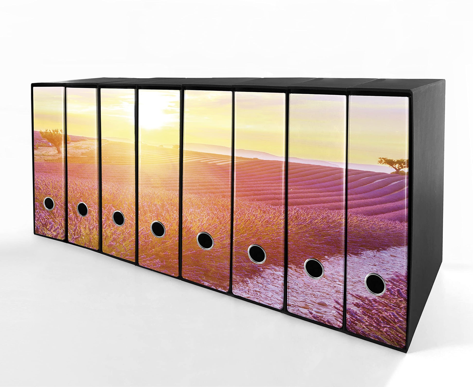 Set da 8 raccoglitori ad anelli LAVANDA AL TRAMONTO - Faldoni SHAREPRINTING (H31 con 2 anelli)