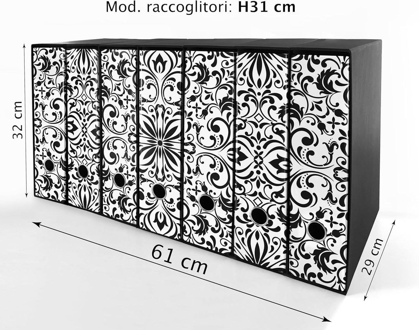 Set da 7 raccoglitori ad anelli DAMASCO - Faldoni SHAREPRINTING (H31 con 2 anelli)