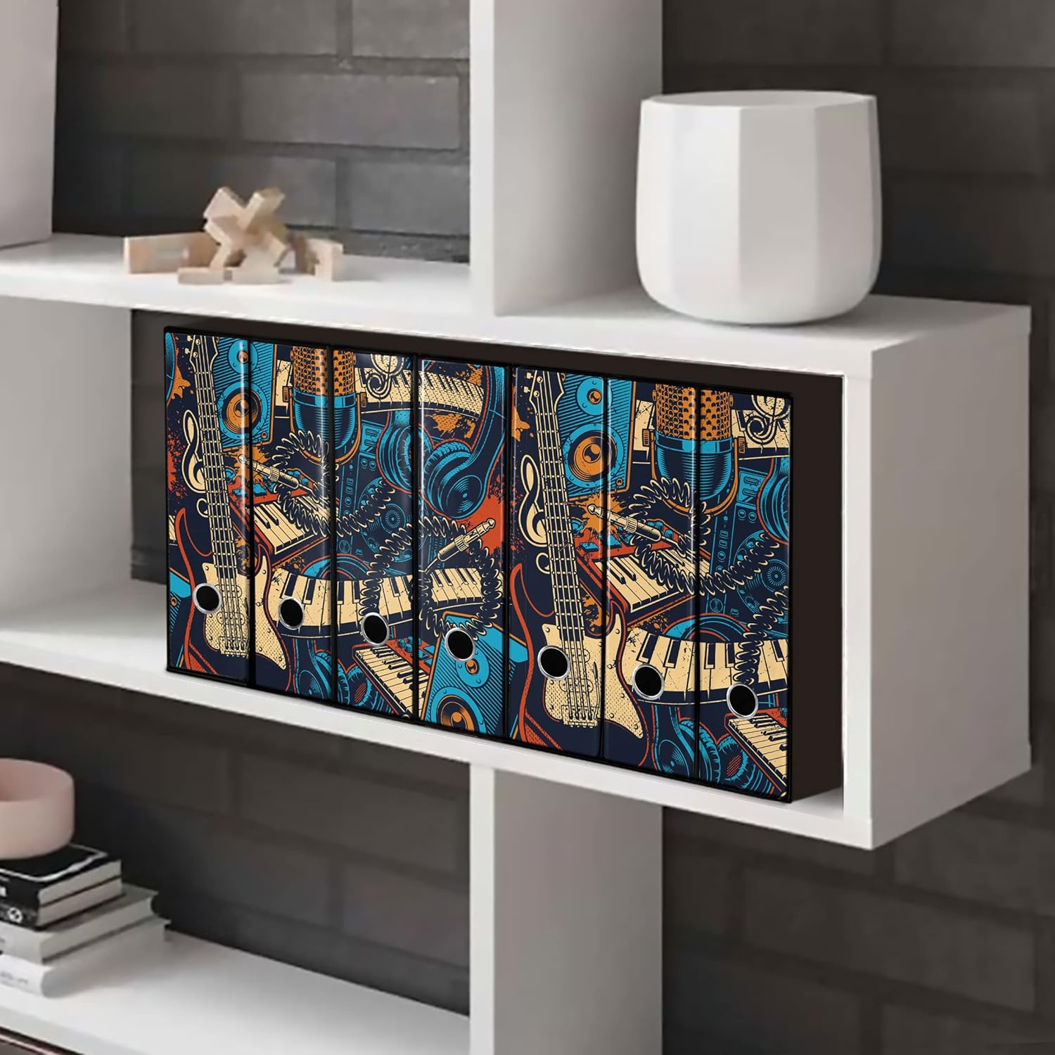 Set da 7 raccoglitori ad anelli MUSICA - Faldoni SHAREPRINTING (H31 con 2 anelli)
