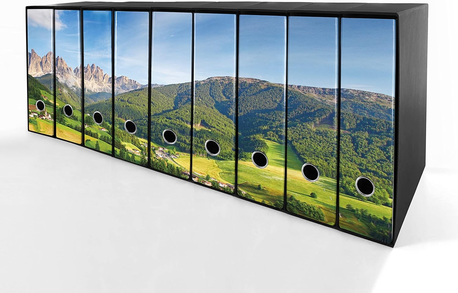 Set da 9 raccoglitori ad anelli SCENARIO ALPINO - Faldoni SHAREPRINTING (H31 con 2 anelli)
