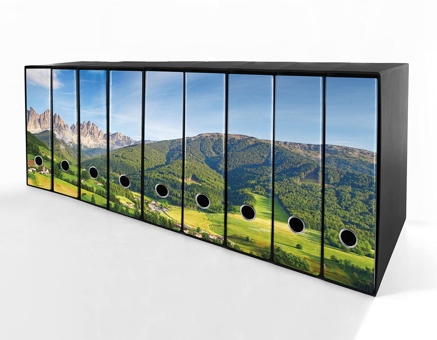 Set da 9 raccoglitori ad anelli SCENARIO ALPINO - Faldoni SHAREPRINTING (H31 con 2 anelli)