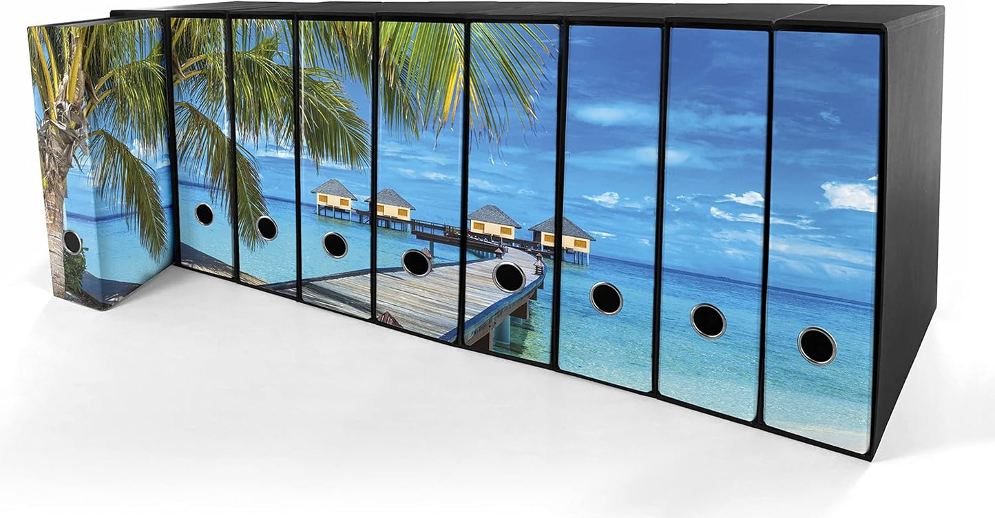 Set da 9 raccoglitori ad anelli MALDIVE - Faldoni SHAREPRINTING (H31 con 2 anelli)