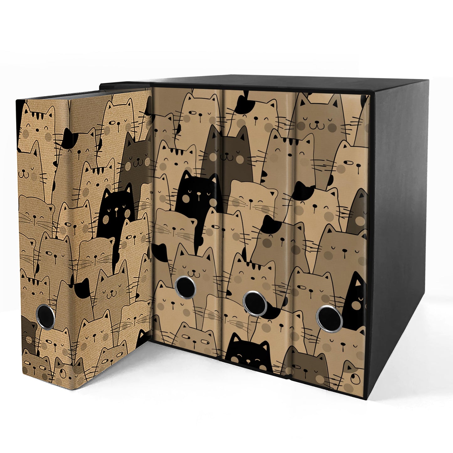 Raccoglitori ad anelli Avana GATTONI - Set da 4 raccoglitori - SHAREPRINTING Faldoni