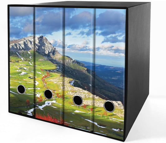 Set da 4 raccoglitori ad anelli - MONTAGNA (H31 cm con 2 anelli)