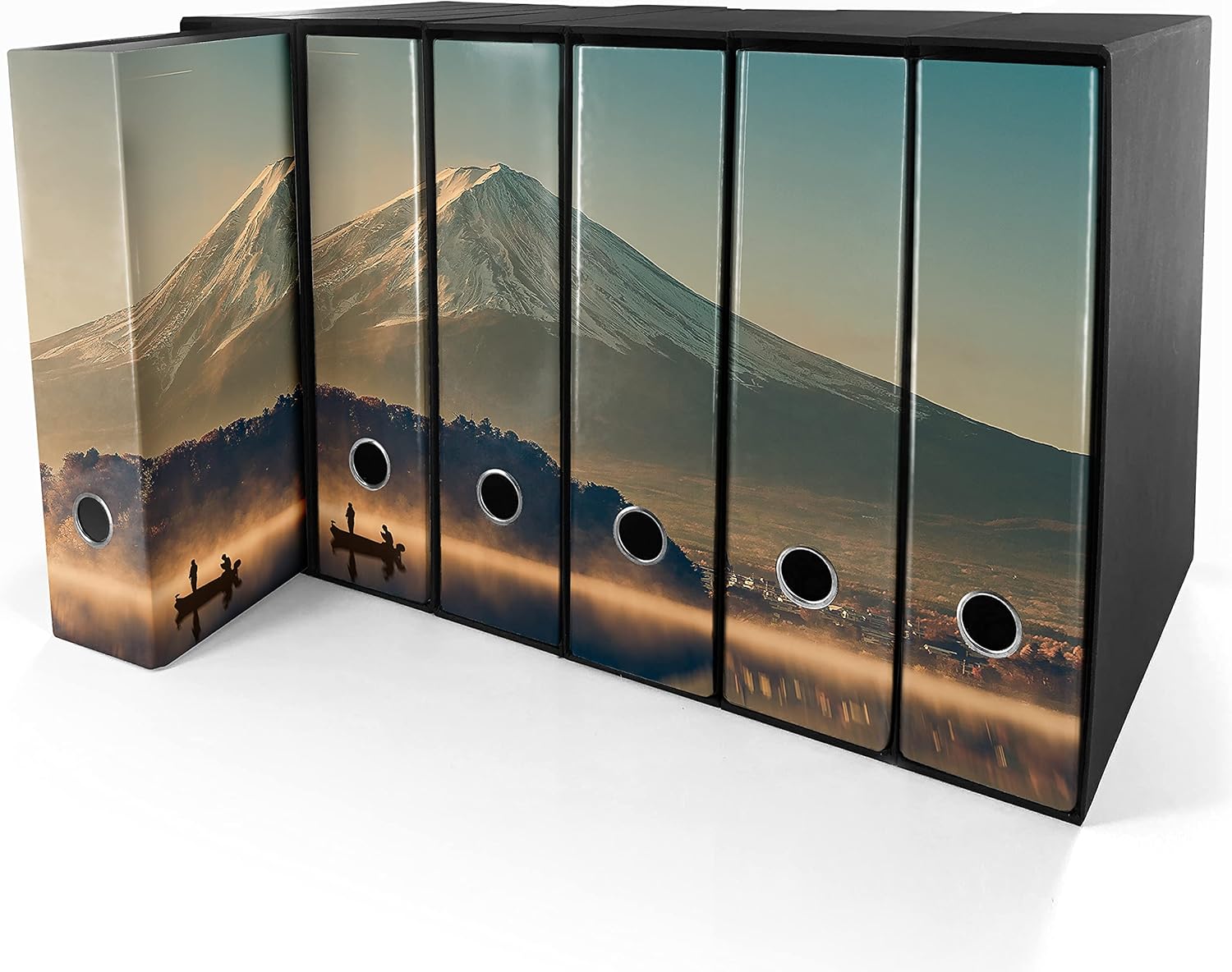 Set da 6 raccoglitori ad anelli - MONTE FUJI (H31 cm con 2 anelli)
