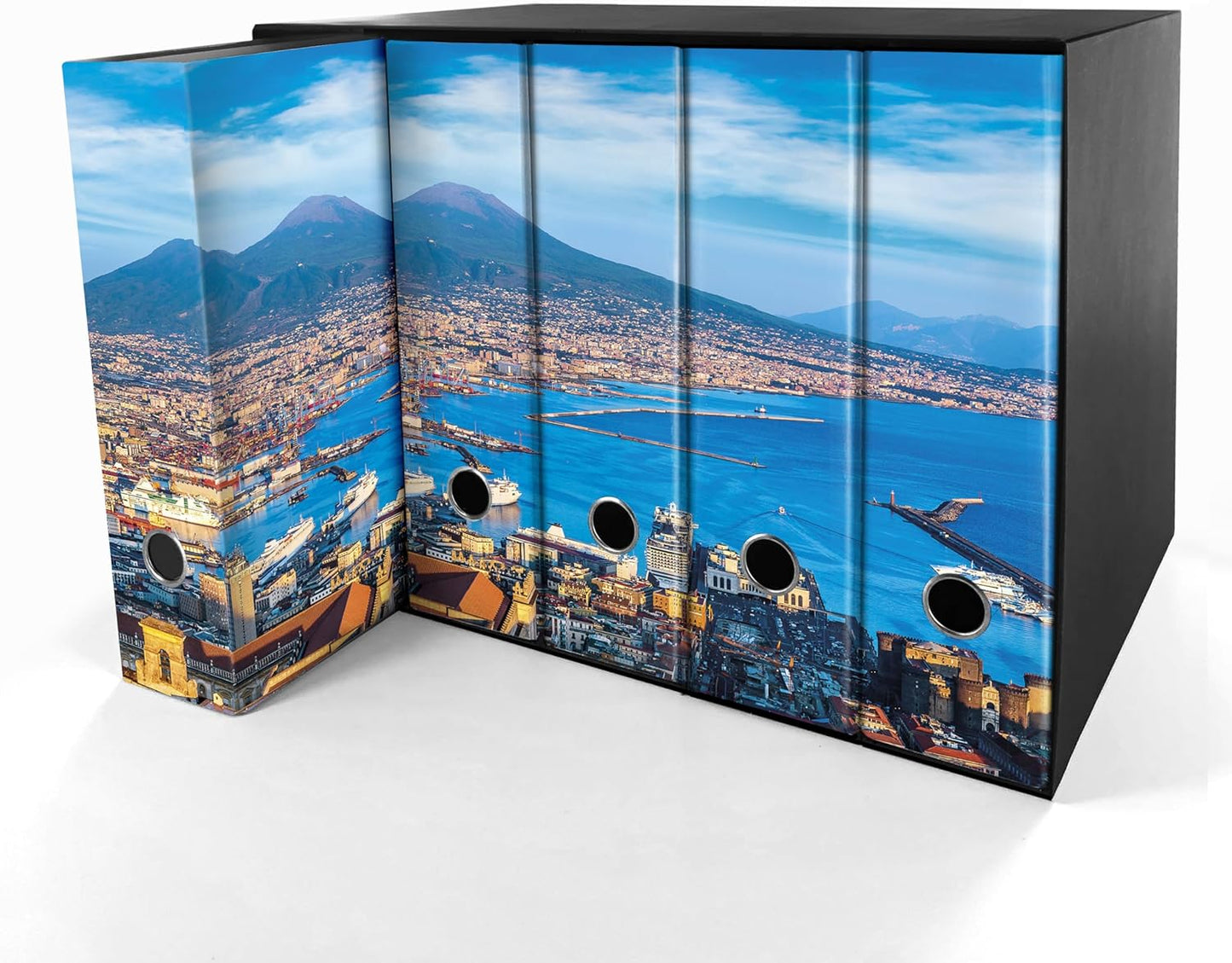 Set da 5 raccoglitori ad anelli GOLFO DI NAPOLI - Faldoni SHAREPRINTING (H31 con 2 anelli)