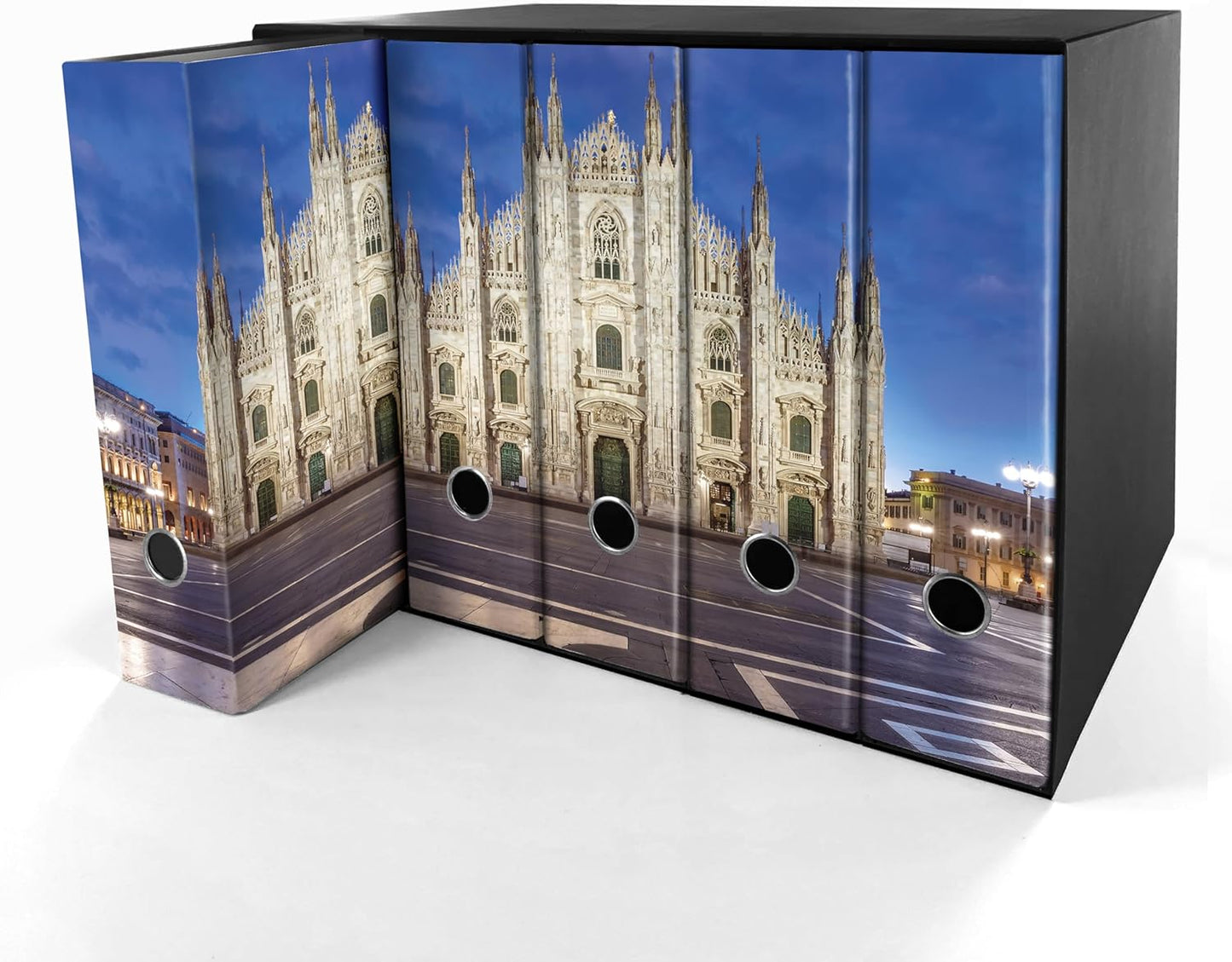Set da 5 raccoglitori ad anelli DUOMO DI MILANO A COLORI - Faldoni SHAREPRINTING (H31 con 2 anelli)