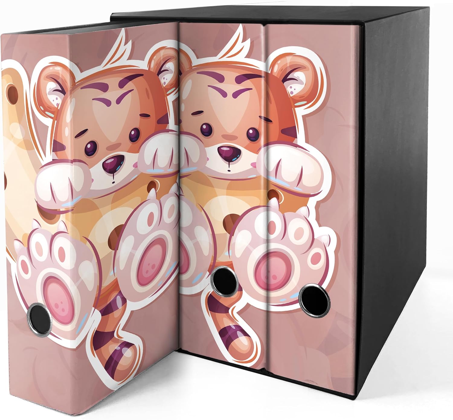 Set 3 raccoglitori ad anelli - TIGROTTA (H31 cm con 2 anelli)