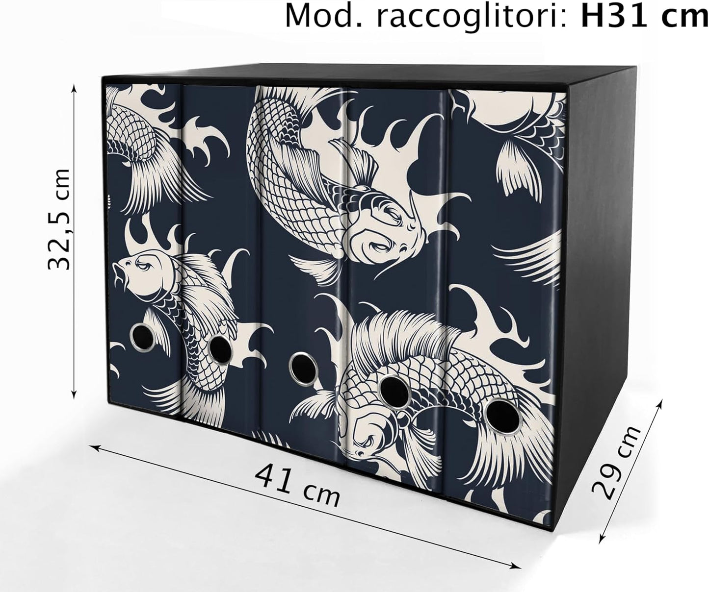SET da 5 Raccoglitori ad anelli - CARPE BIANCHE (28x31 cm con 2 anelli)