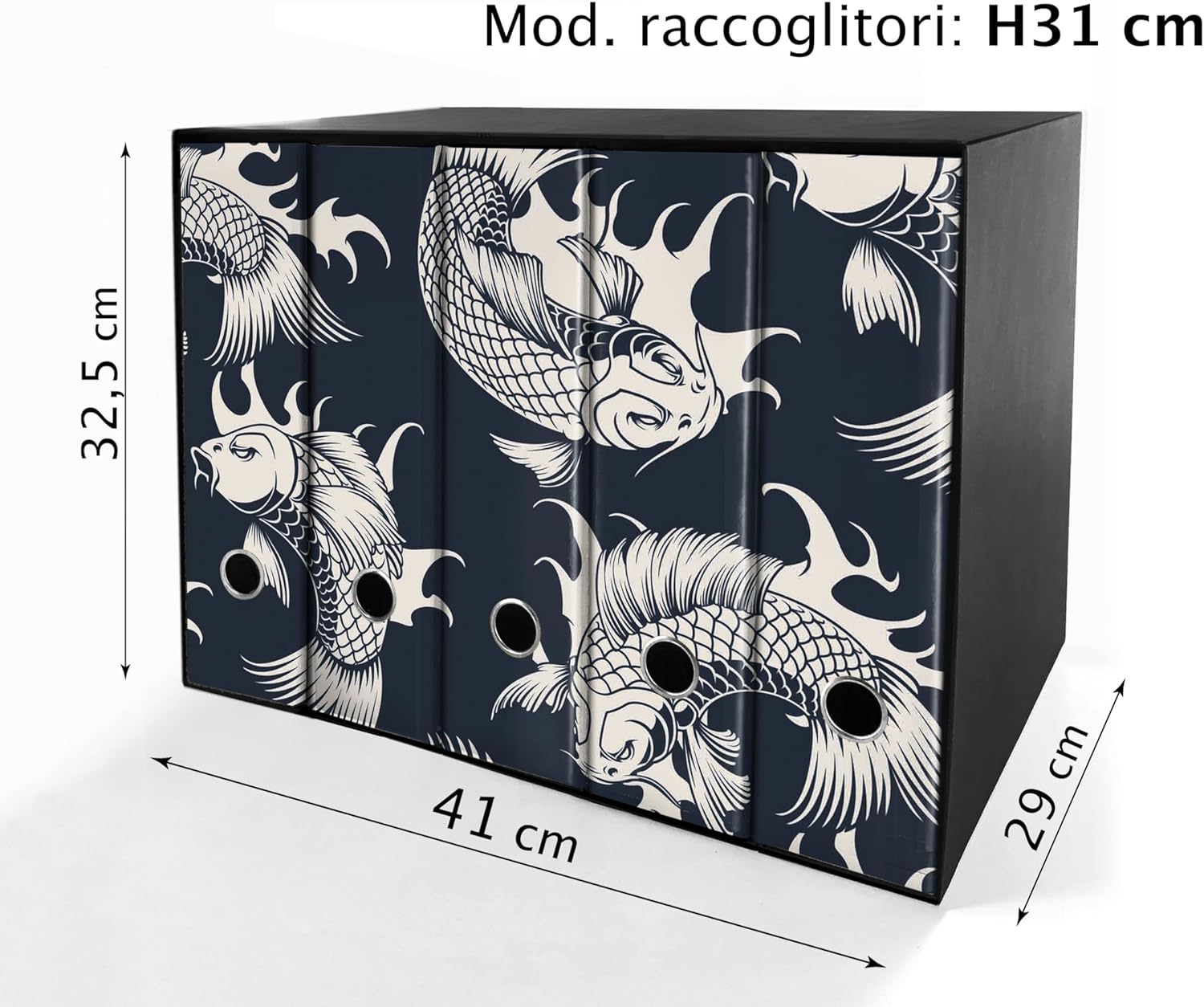 SET da 5 Raccoglitori ad anelli - CARPE BIANCHE (28x31 cm con 2 anelli)