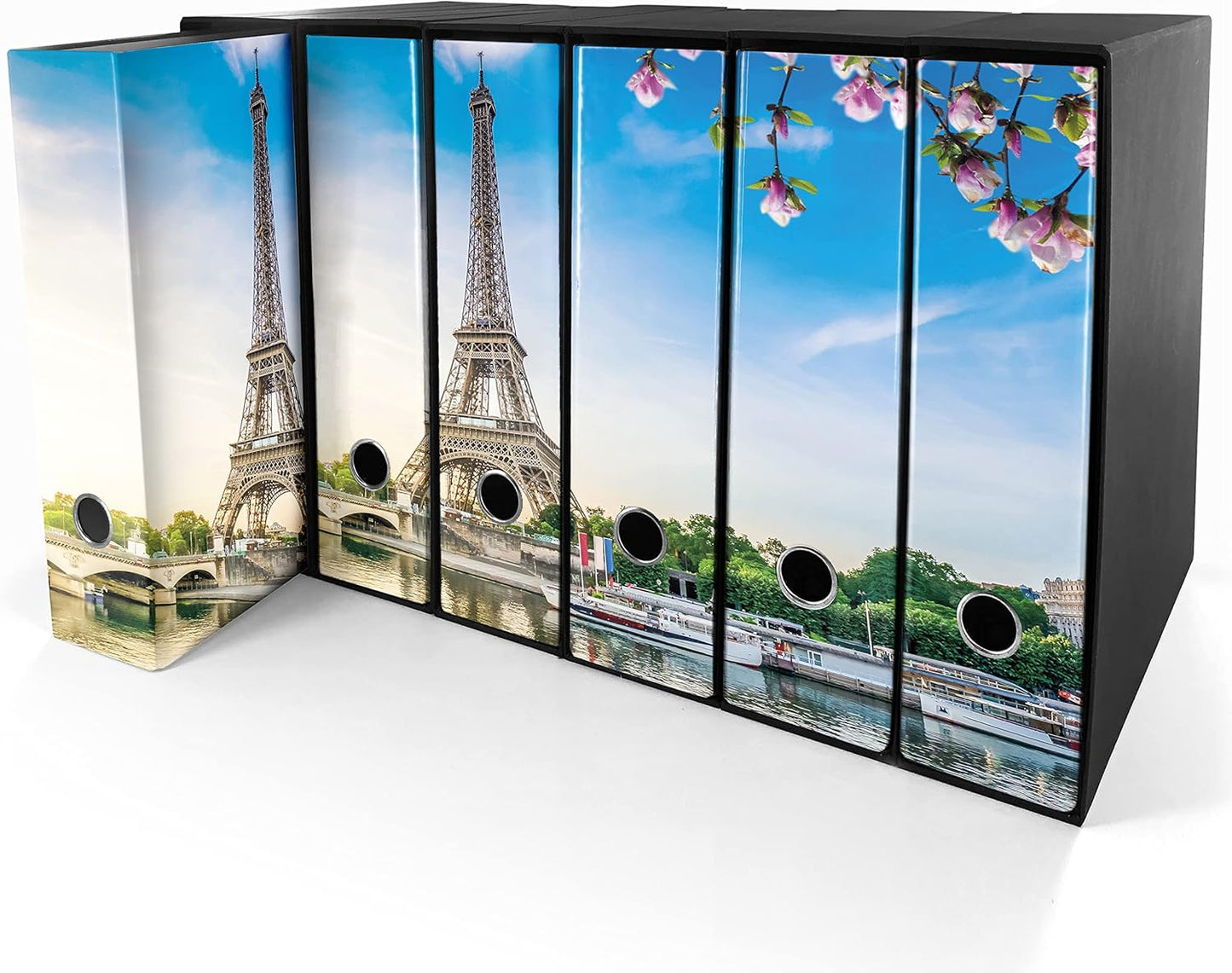Set da 6 raccoglitori ad anelli PARIGI - Faldoni SHAREPRINTING (H31 con 2 anelli)