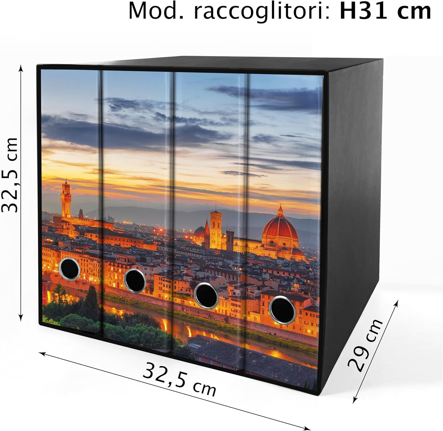 Set da 4 raccoglitori ad anelli FIRENZE - Faldoni SHAREPRINTING (H31 con 2 anelli)