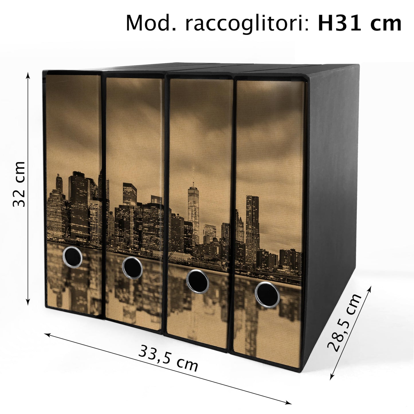 Raccoglitori ad anelli Avana NEW YORK - Set da 4 raccoglitori - SHAREPRINTING Faldoni