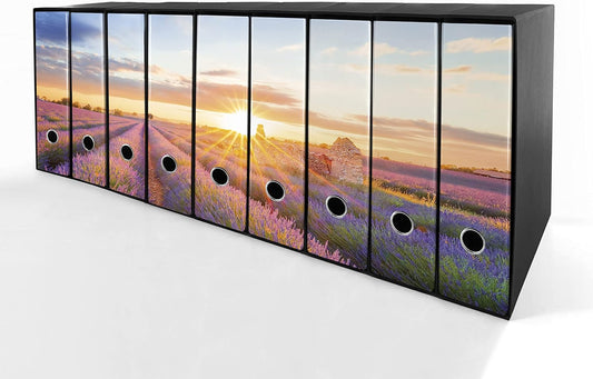 Set da 9 raccoglitori ad anelli LAVANDA AL TRAMONTO - Faldoni SHAREPRINTING (H31 con 2 anelli)