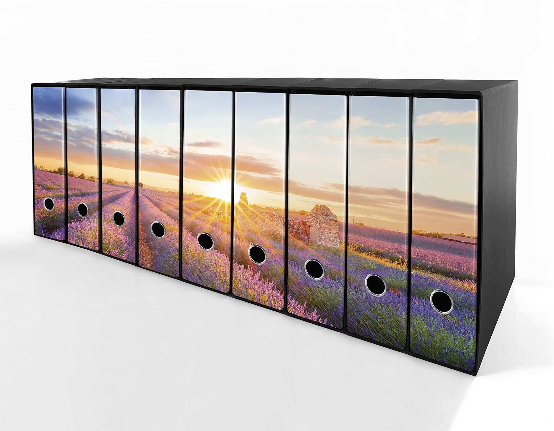 Set da 9 raccoglitori ad anelli LAVANDA AL TRAMONTO - Faldoni SHAREPRINTING (H31 con 2 anelli)