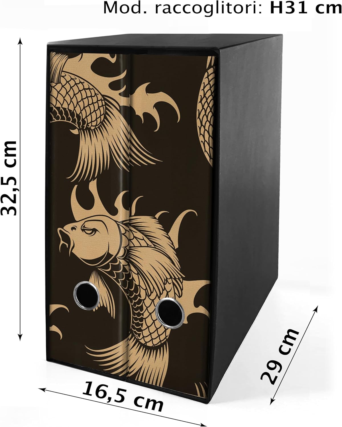 Set da 2 raccoglitori ad anelli dorso 8 cm Avana con box - modello completo di divisori - shareprinting Faldoni