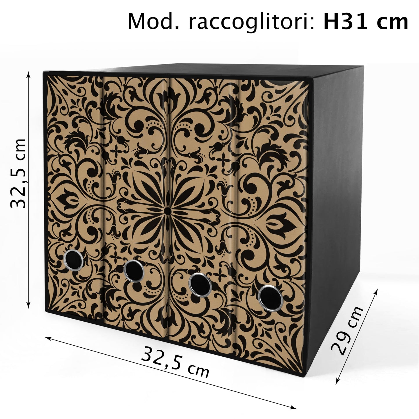Raccoglitori ad anelli Avana Damasco - Set da 4 raccoglitori - SHAREPRINTING Faldoni