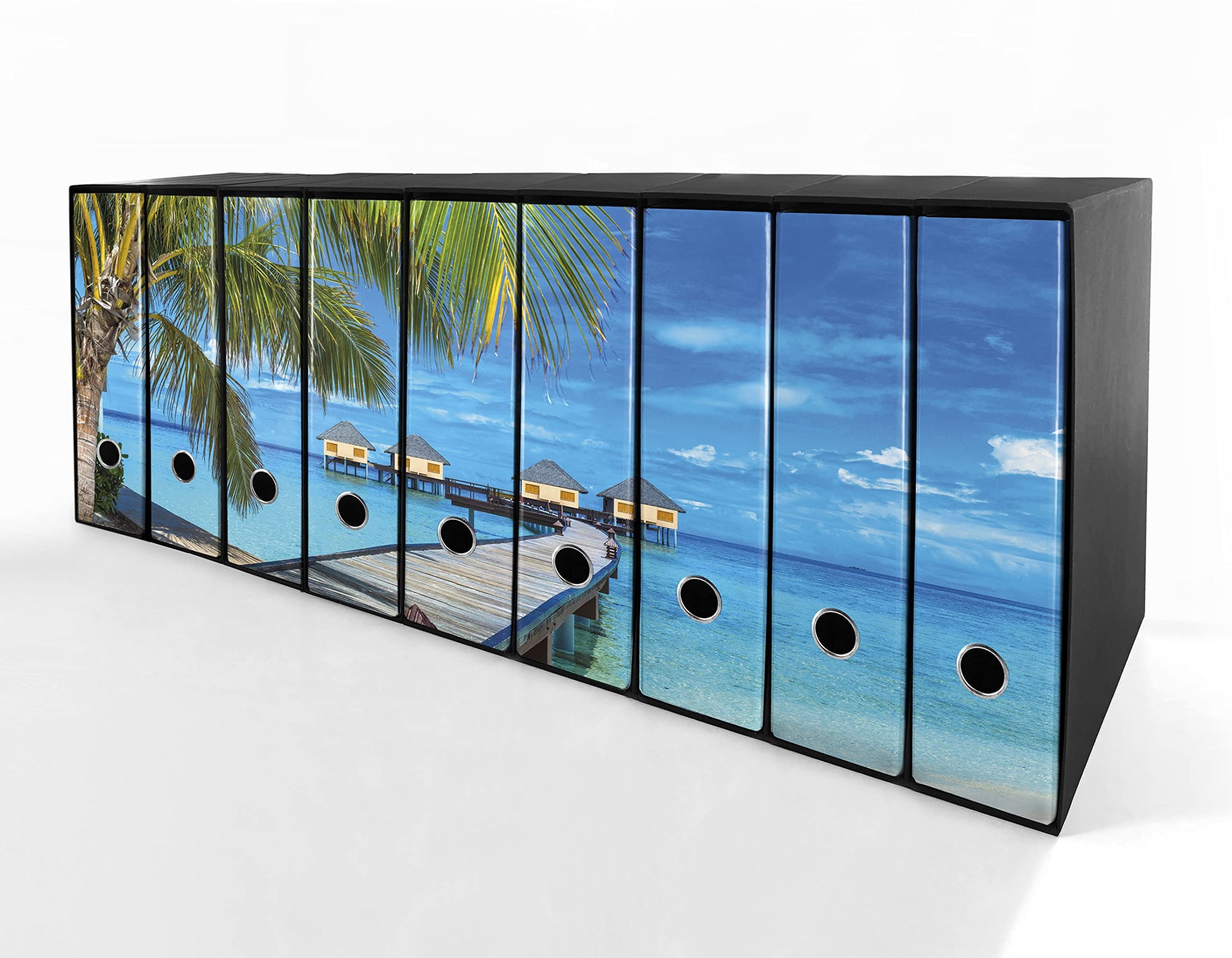 Set da 9 raccoglitori ad anelli MALDIVE - Faldoni SHAREPRINTING (H31 con 2 anelli)