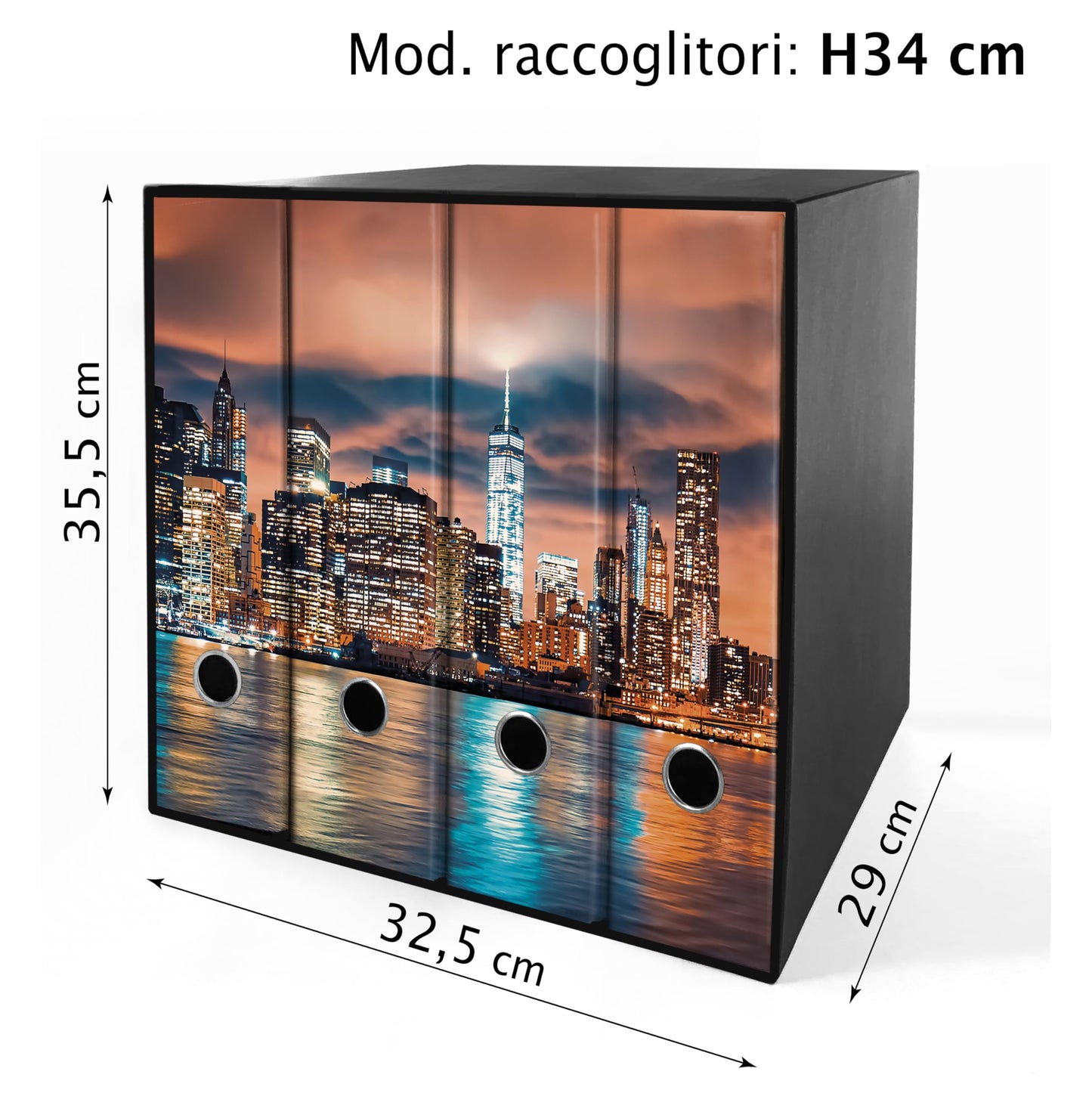 Set da 4 raccoglitori ad anelli - NEW YORK