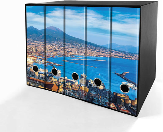 Set da 5 raccoglitori ad anelli GOLFO DI NAPOLI - Faldoni SHAREPRINTING (H31 con 2 anelli)