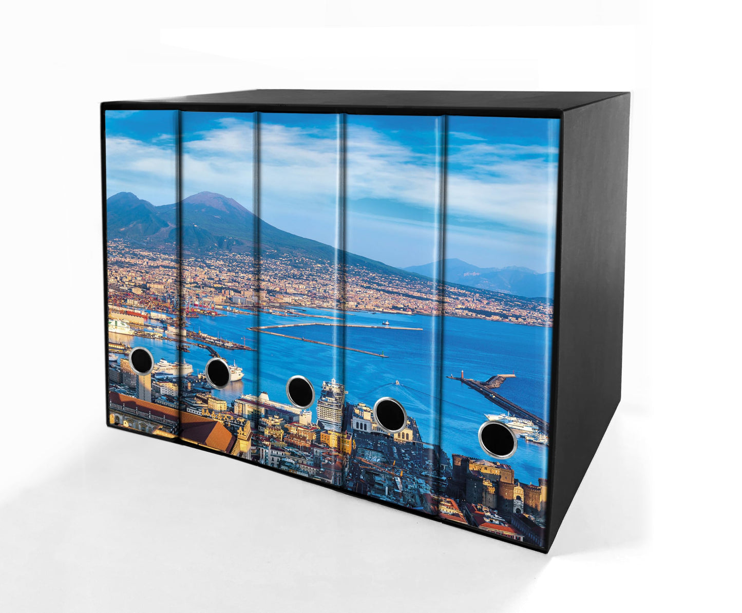 Set da 5 raccoglitori ad anelli GOLFO DI NAPOLI - Faldoni SHAREPRINTING (H31 con 2 anelli)