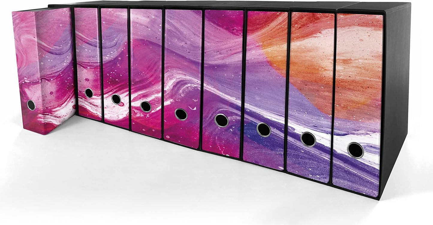 Set da 9 raccoglitori ad anelli RESINA ROSA - Faldoni SHAREPRINTING (H31 con 2 anelli)