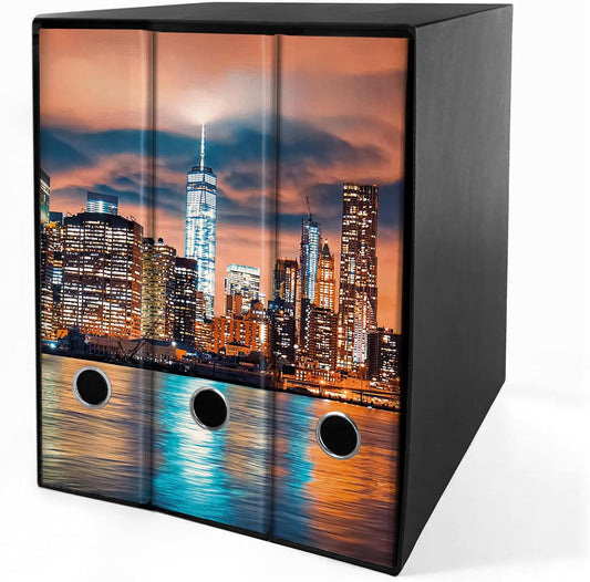 Set da 3 raccoglitori ad anelli - NEW YORK (H31 cm con 2 anelli)