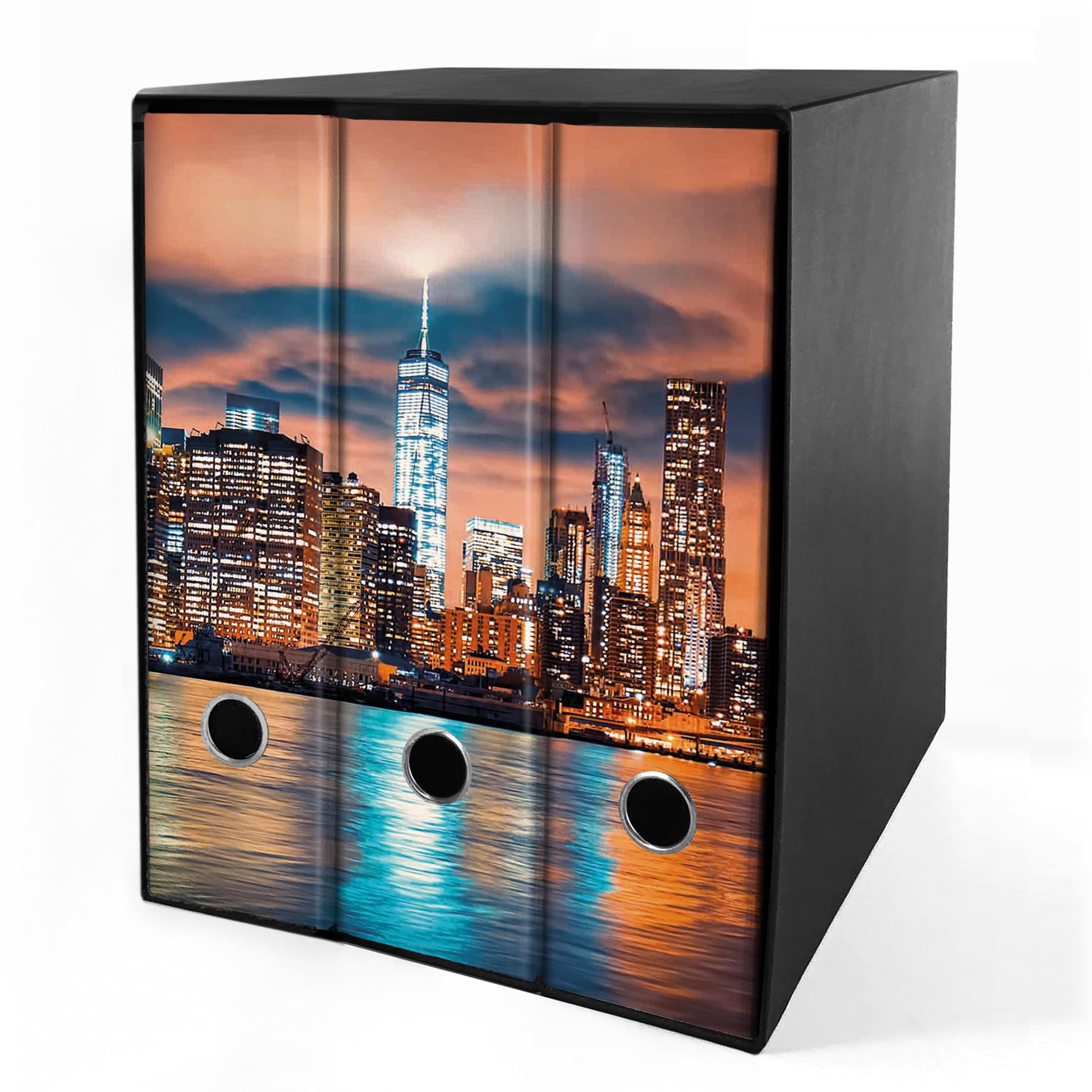 Set da 3 raccoglitori ad anelli - NEW YORK (H31 cm con 2 anelli)