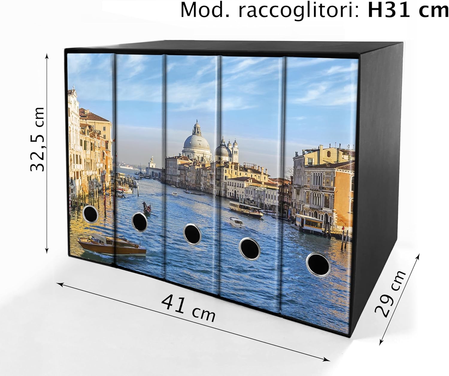 Set da 5 raccoglitori ad anelli VENEZIA, CANAL GRANDE - Faldoni SHAREPRINTING (H31 con 2 anelli)