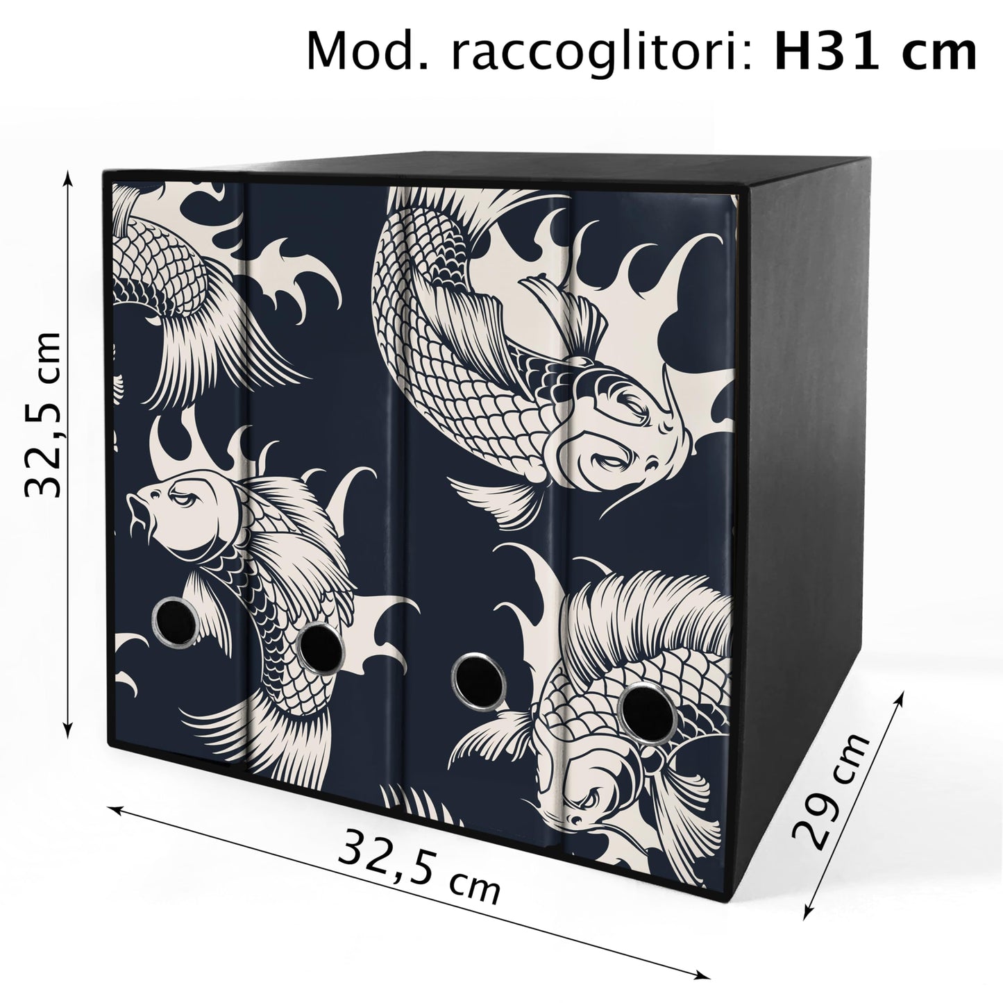 Set da 4 raccoglitori ad anelli - CARPE BIANCHE