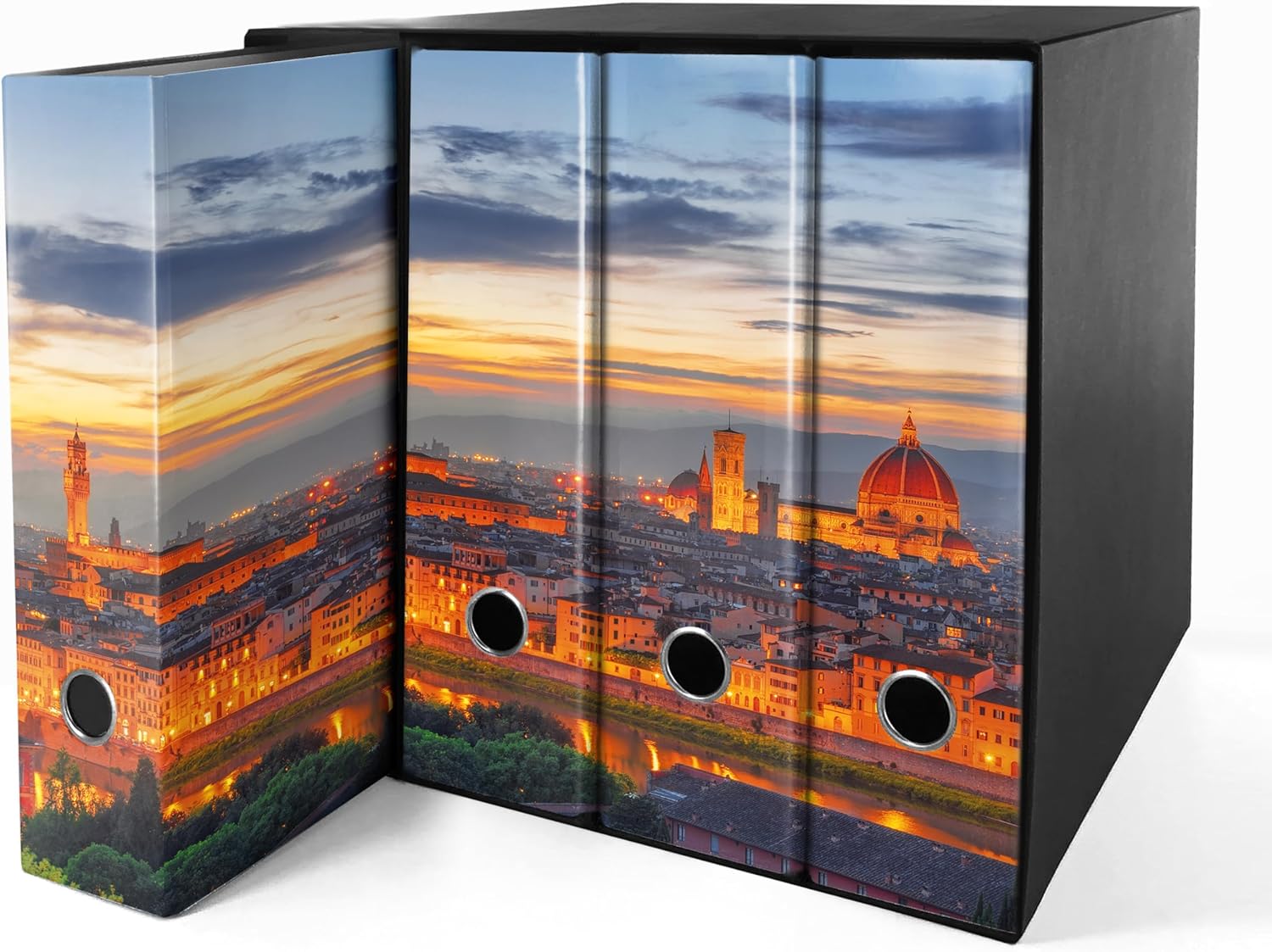 Set da 4 raccoglitori ad anelli FIRENZE - Faldoni SHAREPRINTING (H31 con 2 anelli)