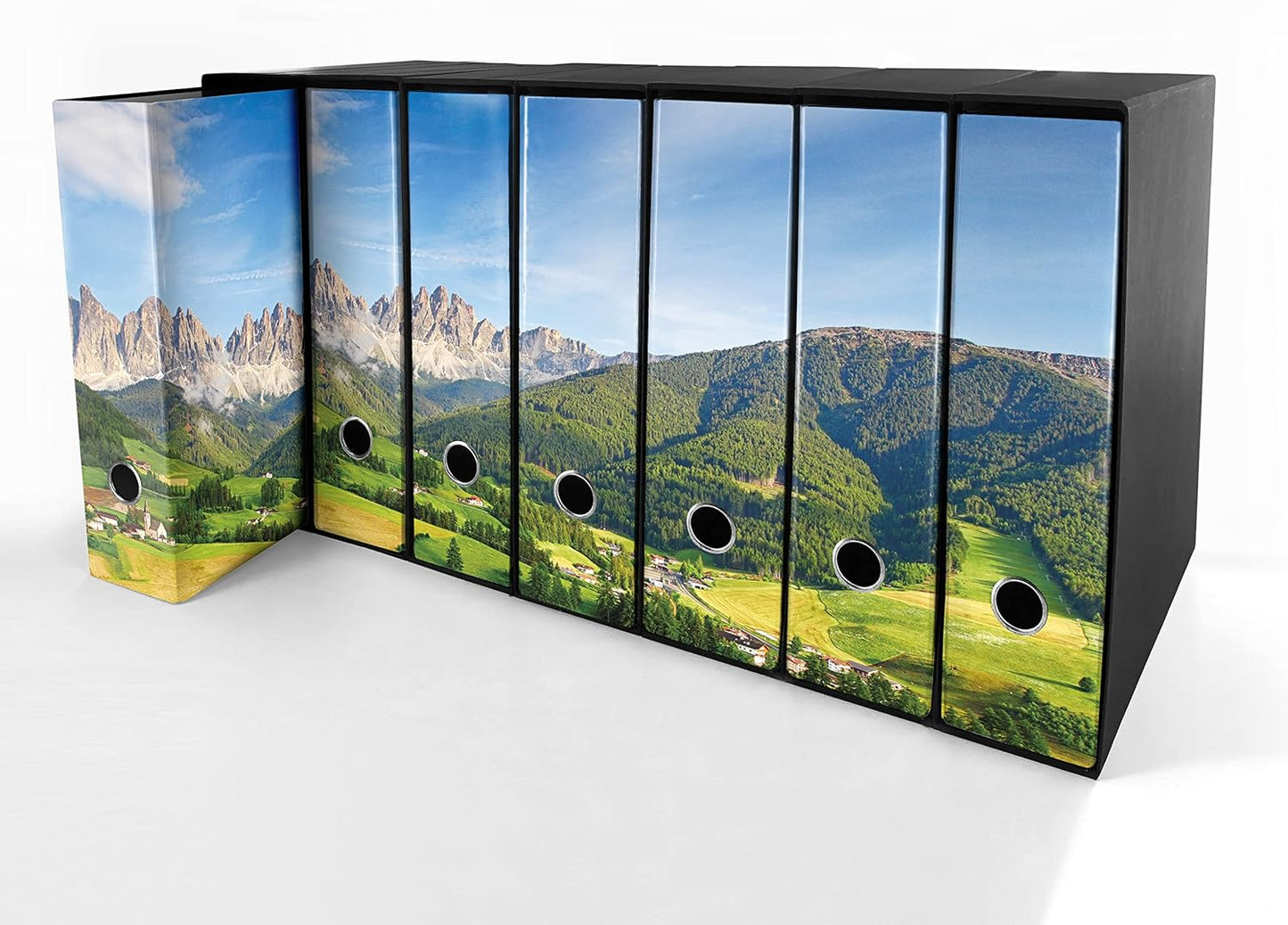 Set da 7 raccoglitori ad anelli SCENARIO ALPINO - Faldoni SHAREPRINTING (H31 con 2 anelli)
