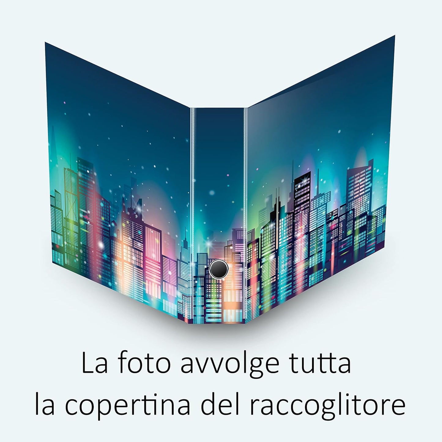 Set da 9 raccoglitori ad anelli CITTA DI NOTTE - Faldoni SHAREPRINTING (H31 con 2 anelli)