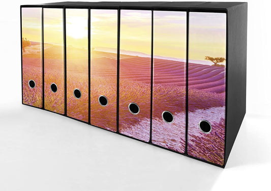 Set da 7 raccoglitori ad anelli LAVANDA AL TRAMONTO - Faldoni SHAREPRINTING (H31 con 2 anelli)