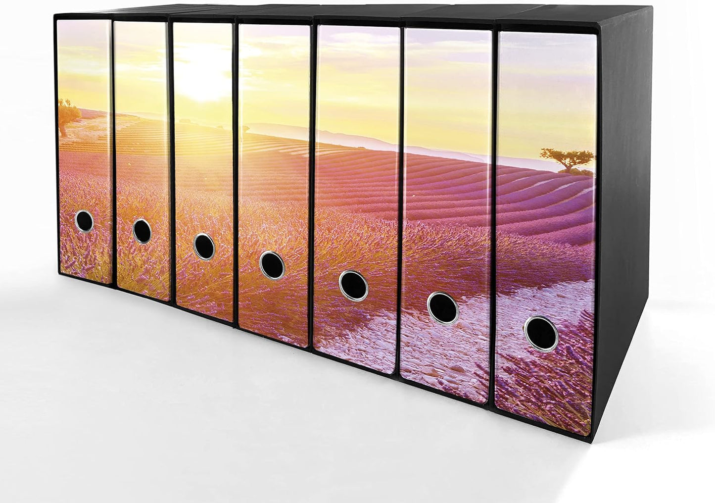 Set da 7 raccoglitori ad anelli LAVANDA AL TRAMONTO - Faldoni SHAREPRINTING (H31 con 2 anelli)