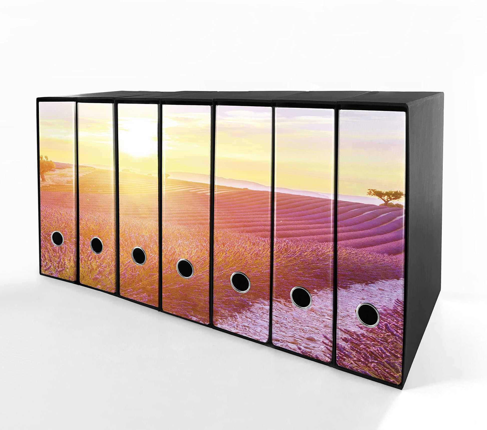 Set da 7 raccoglitori ad anelli LAVANDA AL TRAMONTO - Faldoni SHAREPRINTING (H31 con 2 anelli)