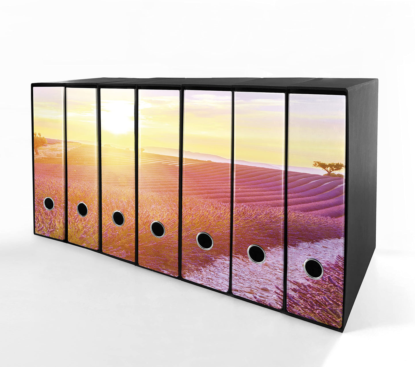 Set da 7 raccoglitori ad anelli LAVANDA AL TRAMONTO - Faldoni SHAREPRINTING (H31 con 2 anelli)