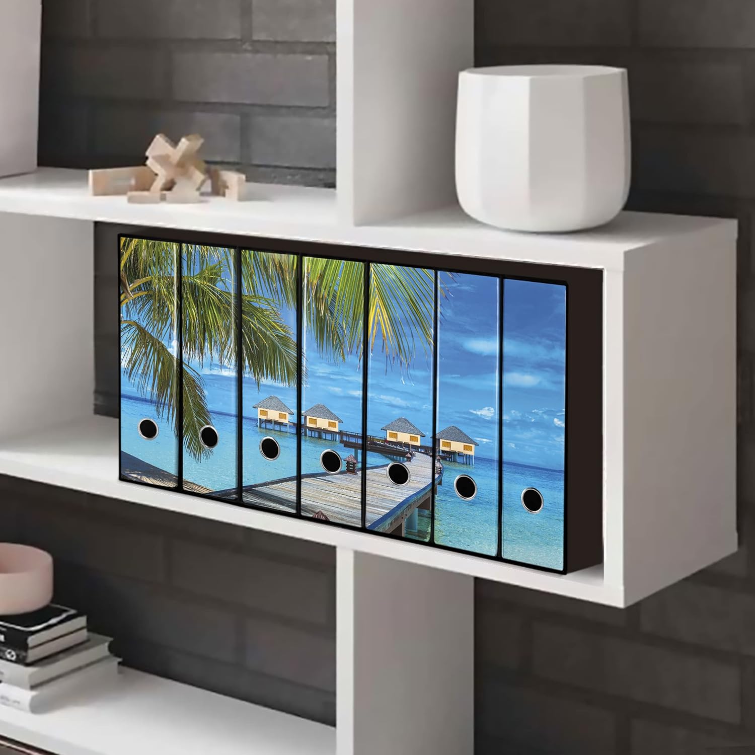 Set da 7 raccoglitori ad anelli MALDIVE - Faldoni SHAREPRINTING (H31 con 2 anelli)