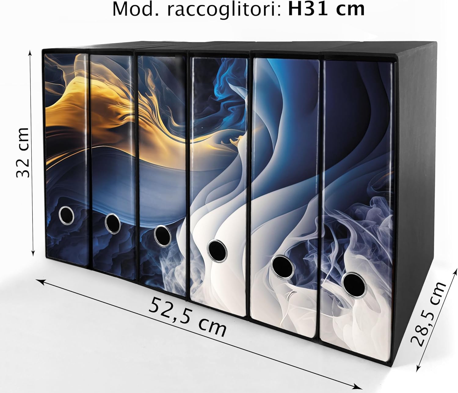 Set da 6 raccoglitori ad anelli MURALES ASTRATTO - Faldoni SHAREPRINTING (H31 con 2 anelli)
