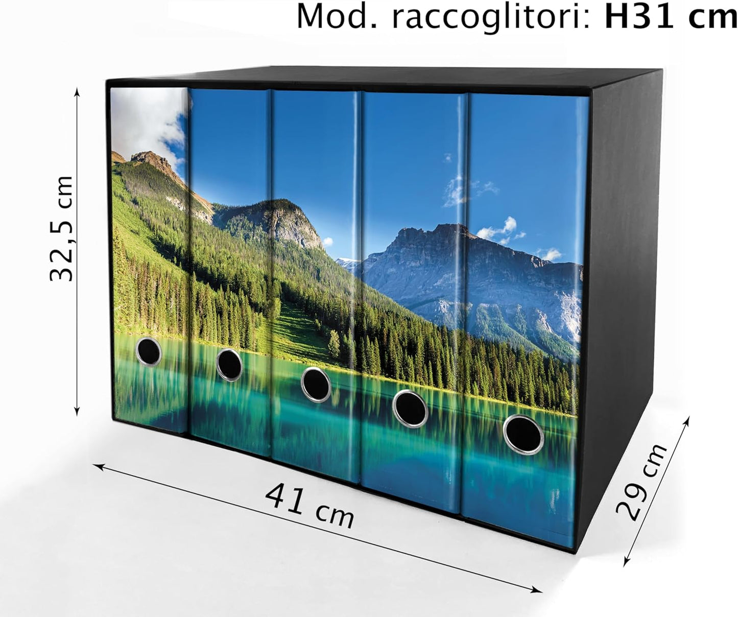 Set da 5 raccoglitori ad anelli - LAGO di MONTAGNA (H31 cm con 2 anelli)