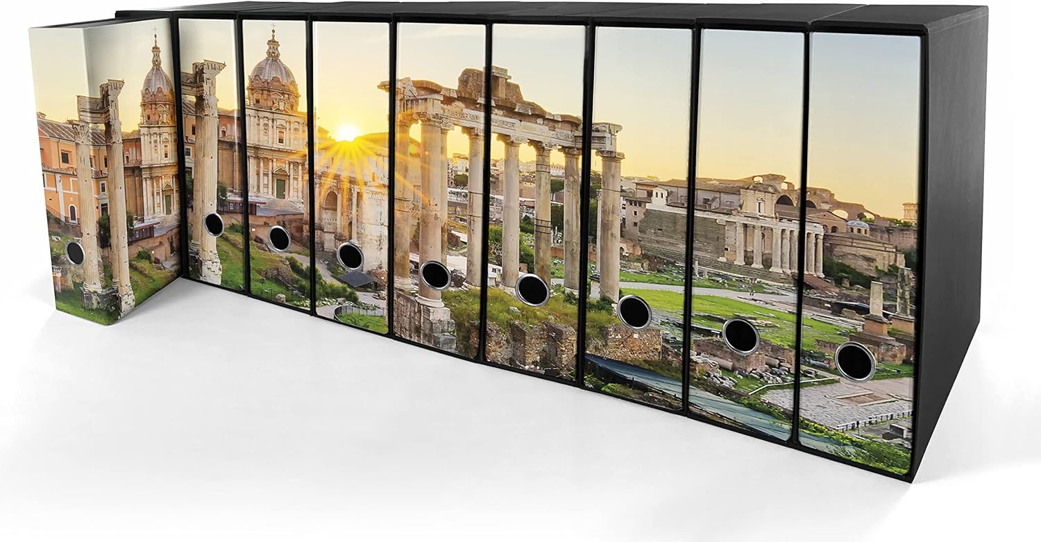 Set da 9 raccoglitori ad anelli ROMA ANTICA - Faldoni SHAREPRINTING (H31 con 2 anelli)