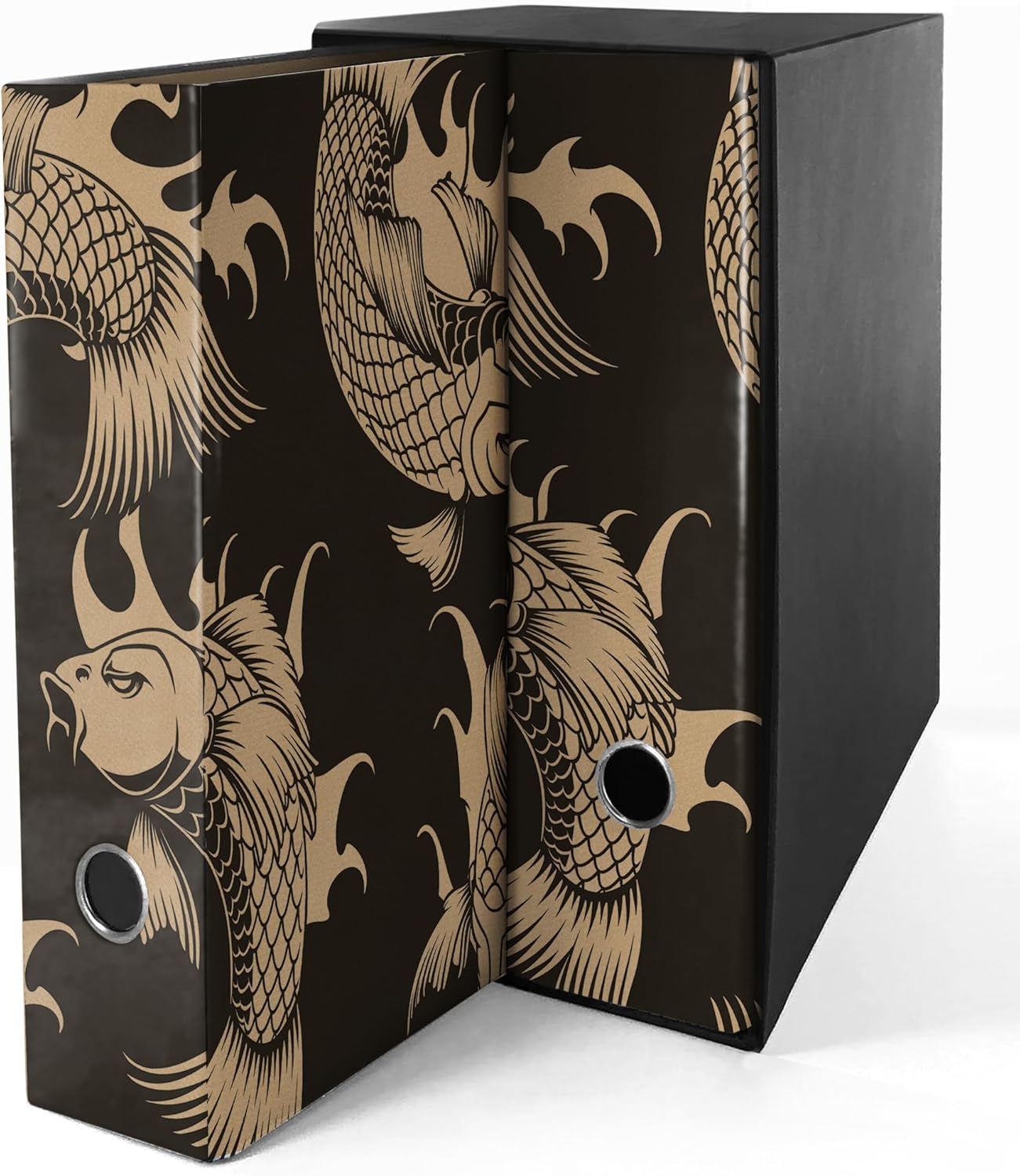 Set da 2 raccoglitori ad anelli dorso 8 cm Avana con box - modello completo di divisori - shareprinting Faldoni